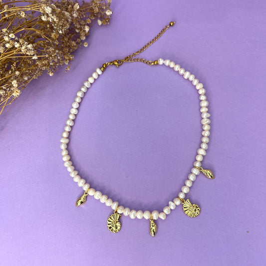 Collar pearls and shells
