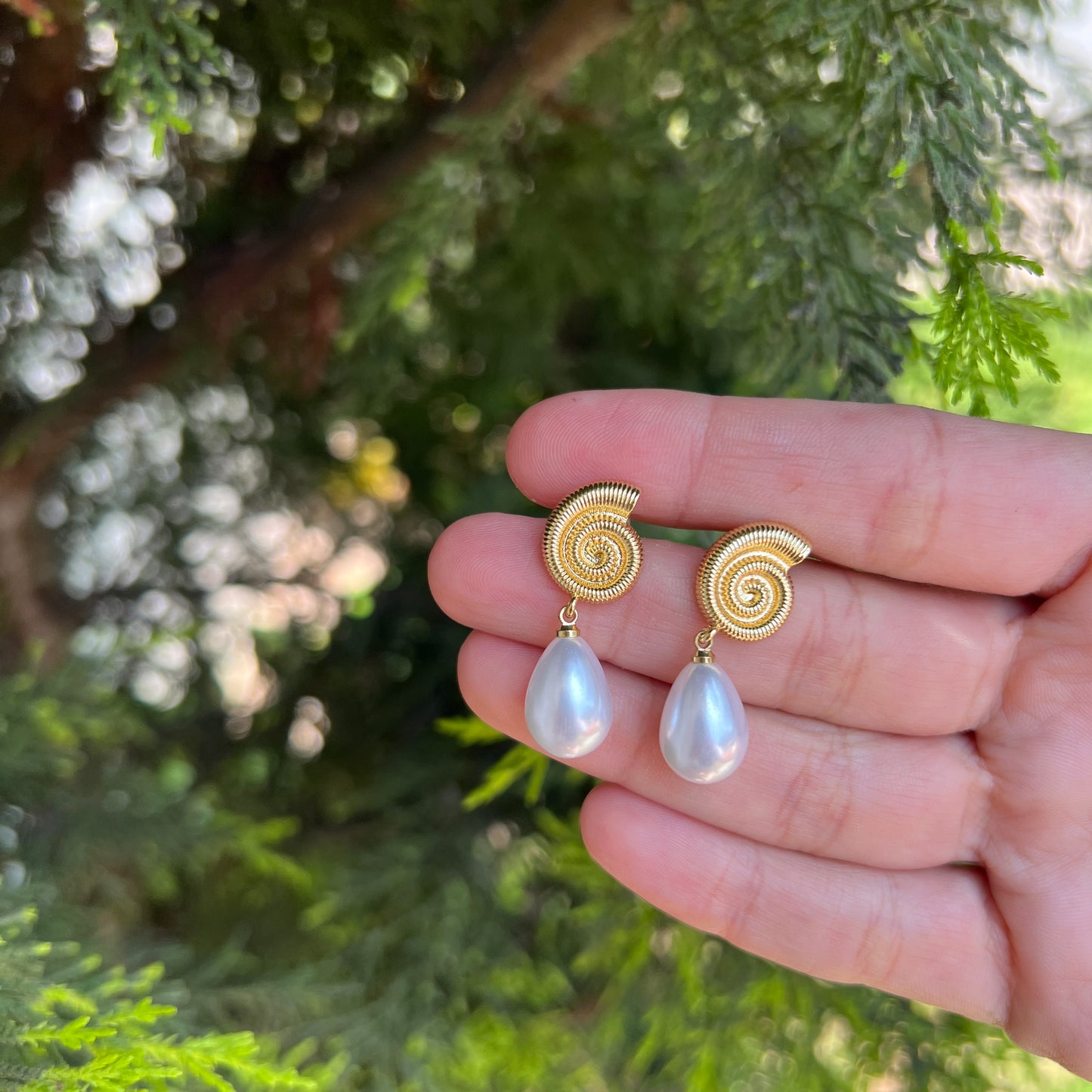 Aretes Shell & Pearl